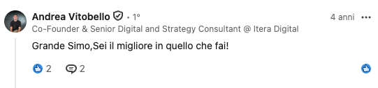 Recensione LinkedIn su Simone Mattei - advertising e Google Ads